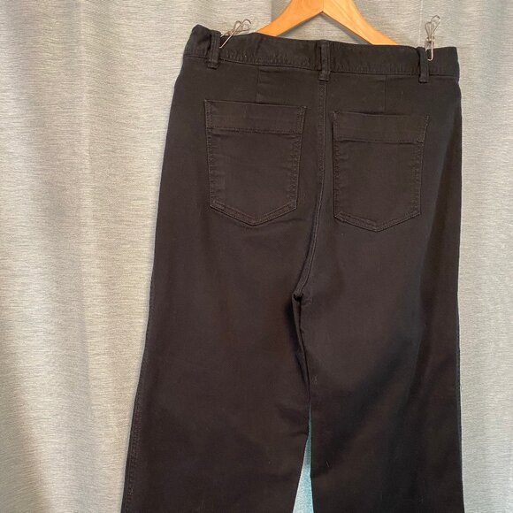 Gap 10 Cropped High Rise Wide Leg Black Denim Jean - Picture 5 of 5